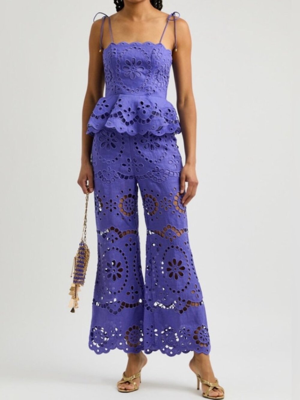 Zimmermann Purple Embroidered Scallop Top - New with Tags - Size 0 - Picture 3 of 3